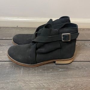 Free People Black Leather Buckle Strap Boots Women’s Size EU 39